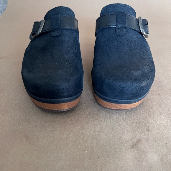 Clarks Collection Leather Heeled Clog Paizlee Nora Black Suede Women’s US 7 - Picture 2 of 8